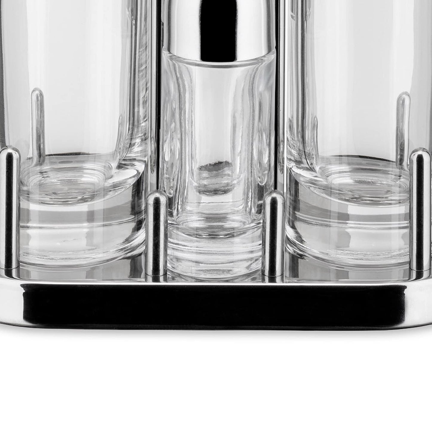 Alessi | 5070 - Design Condiment Set for Oil, Vinegar, Salt and Pepper in 18/10 Stainless Steel and Crystalline Glass