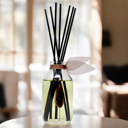 LOVSPA Reed Diffuser Set, Smoked Vanilla Scented Oil Diffuser with Sticks, Home Fragrance Accessories for Bathroom Shelf Decor, Aroma Diffusers for Home or Office Fall Decor, USA Made