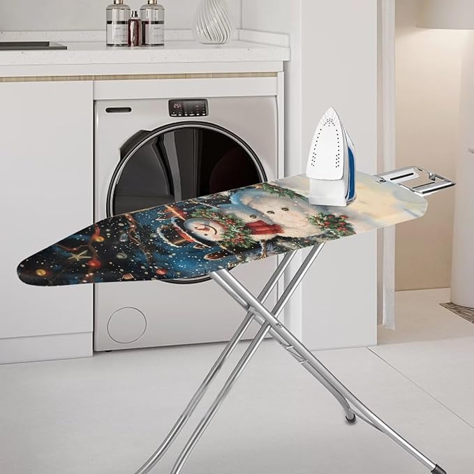 ZDCUSTOM Christmas Night Snowman Ironing Board Cover 13x52 Inch, Scorch &