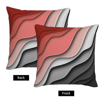Red Black and Grey Boho Throw Pillow Covers 18x18 Set of 2 Summer Outdoor Abstract Stripe Pillows Cover Mid Century Modern Decorative Pillow Case Farmhouse Cushion Cover for Home Couch Bed Sofa Decor
