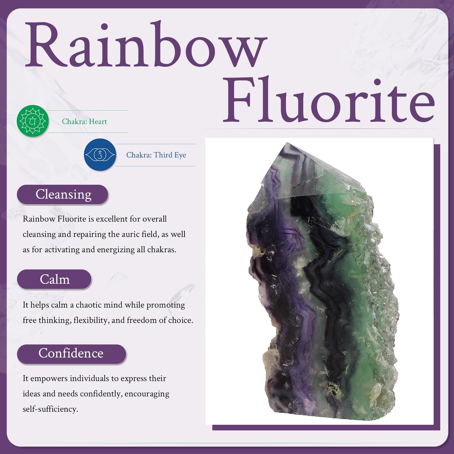Sportmusies Natural Fluorite Crystal Mineral Specimen Decoration for Home Office, Irregular-Shaped Spiritual Stone Healing Meditation Yoga, 3.93-6.1 inches