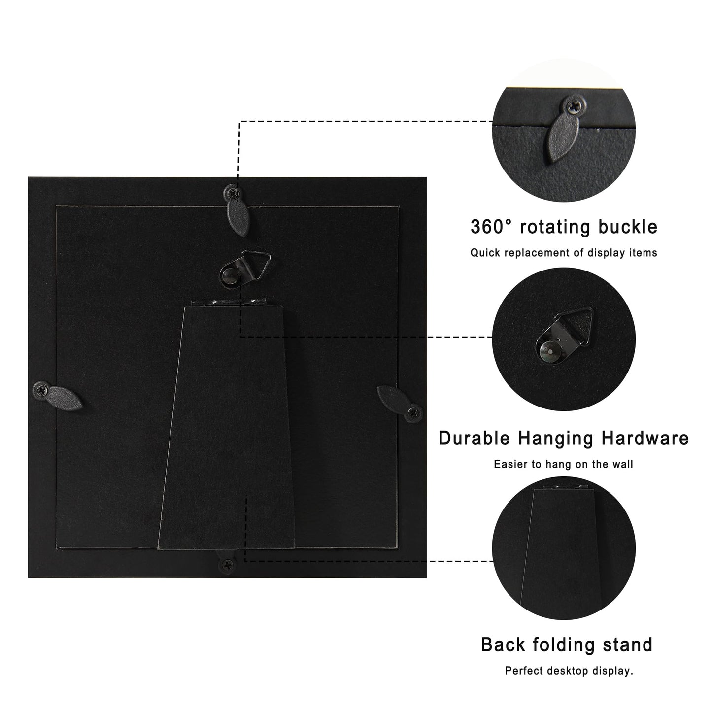 CCDCC 5x5 Small Shadow Box Picture Frame Display Case with Soft Linen Back, Black Wooden Memory Shadow Box Frame with Tempered Glass Cover for Wall or Tabletop Display