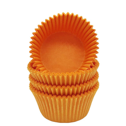 Mombake Premium Orange Greaseproof Cupcake Liners Muffin Paper Baking Cups Standard Size, 100-Count