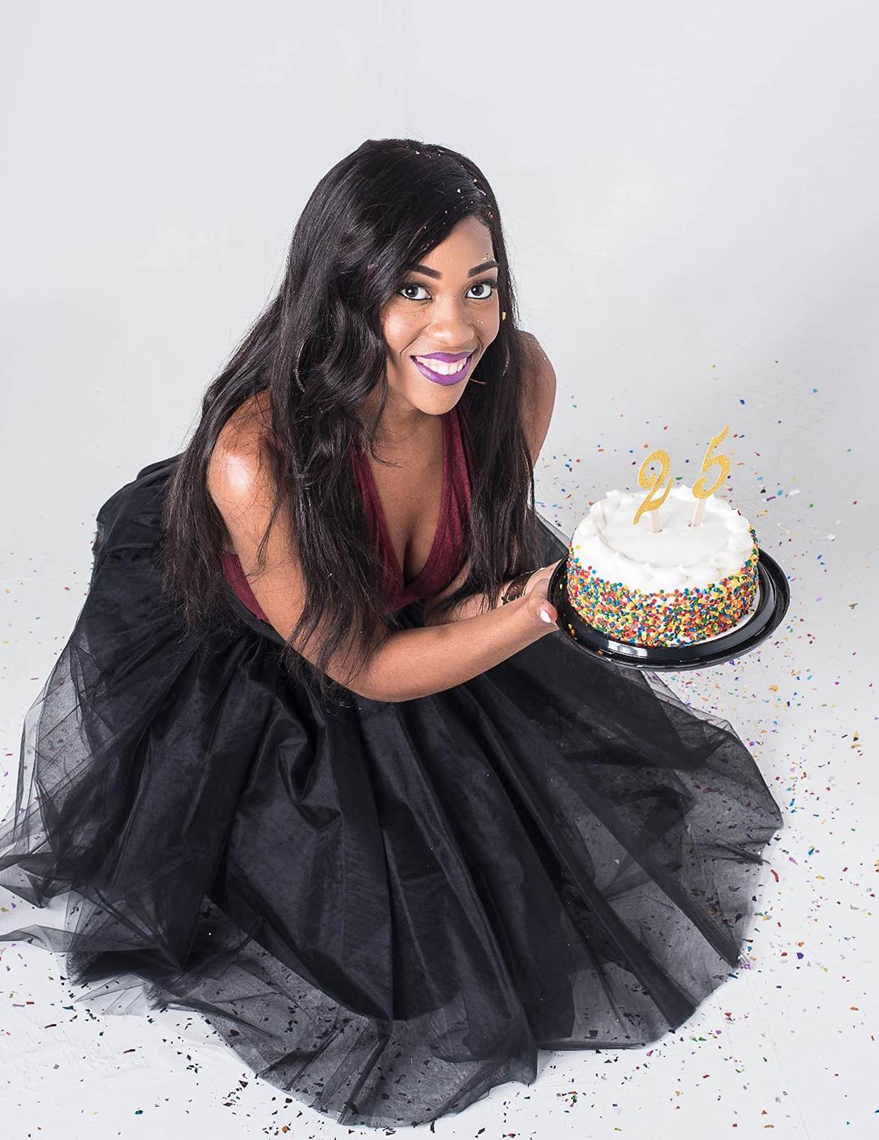 Halloween Black Tulle Skirt for Women A Line Homecoming Prom Party Dress Black M