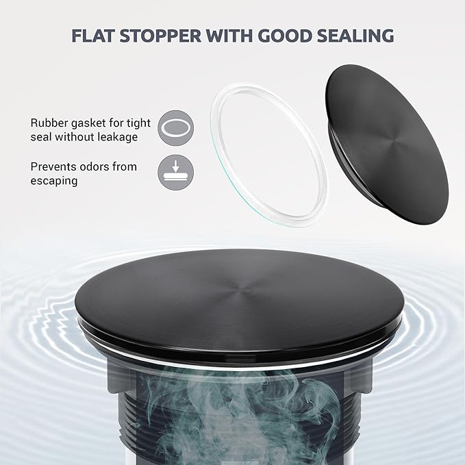 BOTEMY Stainless Steel Black Sink Drain Strainer 3-1/2'' Kitchen Sink Drain