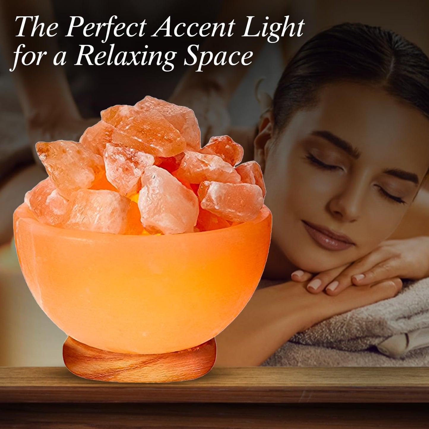 Himalayan Glow Pink Salt Bowl Night Lamp with Crystal Himalayan Salt Chunks | Hand-Carved Himalayan Salt Lamp for Air Purification and Relaxing Ambiance