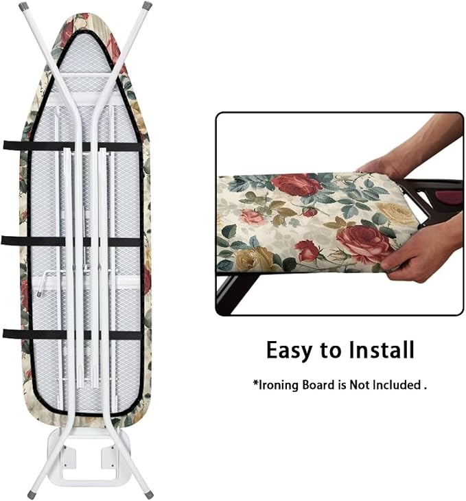 Vintage Rose Ironing Board Padded Cover Dust Covers Stretchable Iron Board