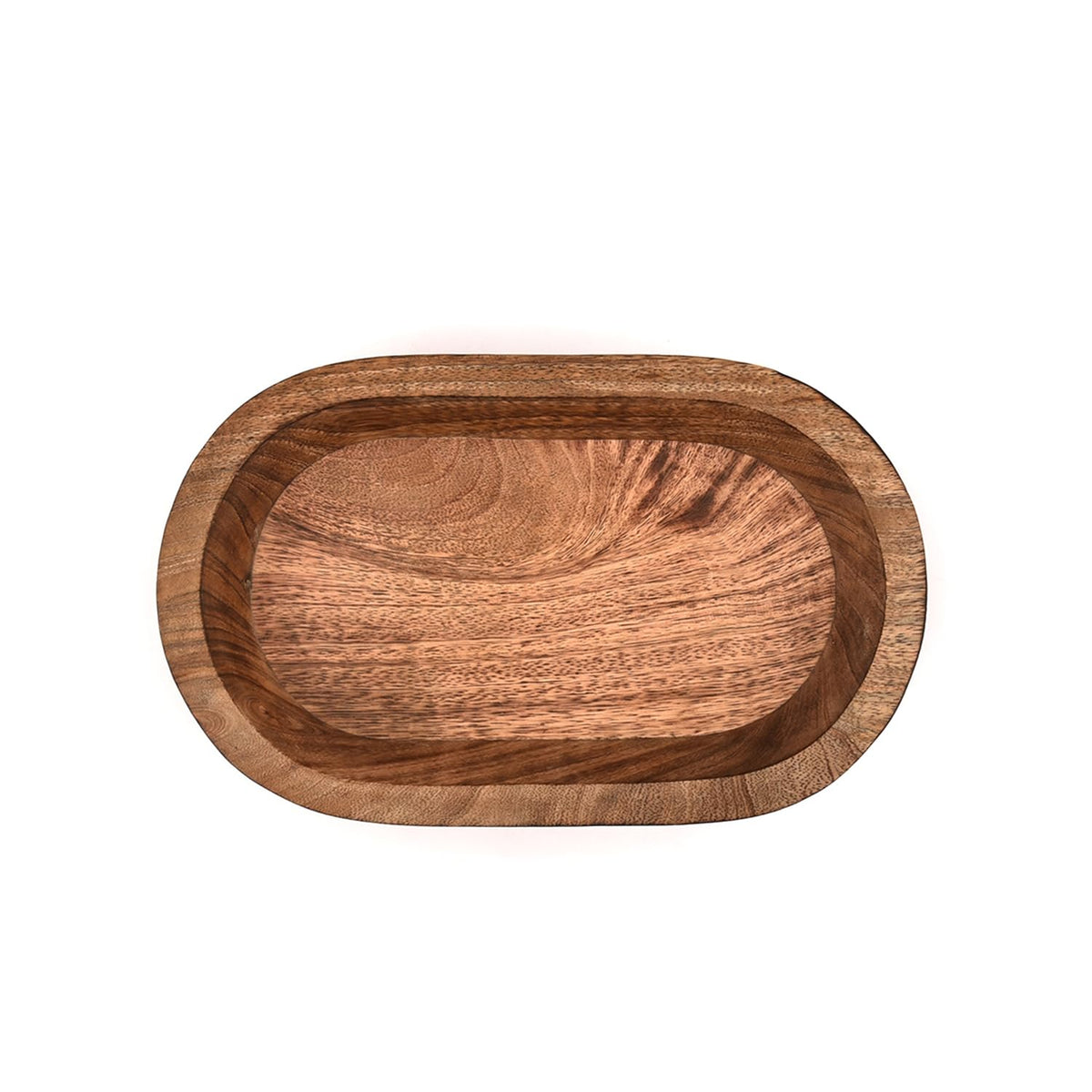 BHAVATU Decorative Bowl Mango Wood Hand Carved Home Decor for Dining Table Centerpiece Bowl for Table (10" x 6" x 2")