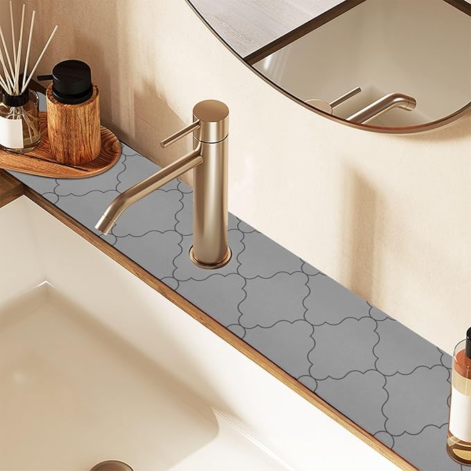 Kitchen Sink Splash Guard 2 PCS 14.7 Inch Sink Faucet Mat Splash Guard