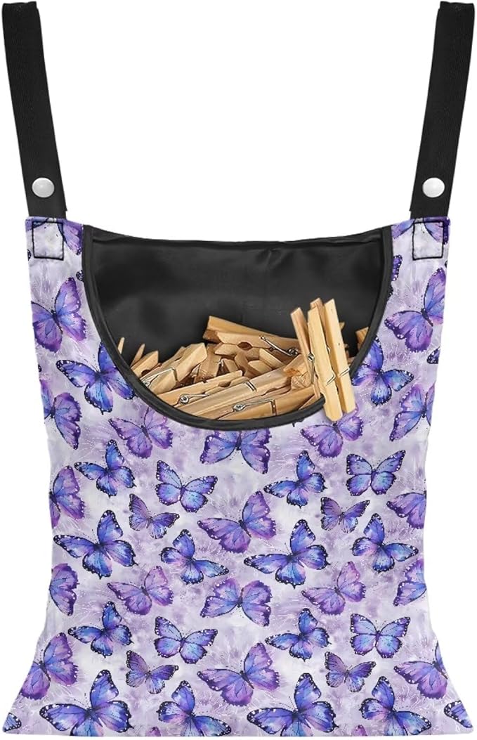 Butterfly Purple Clothespin Bag
