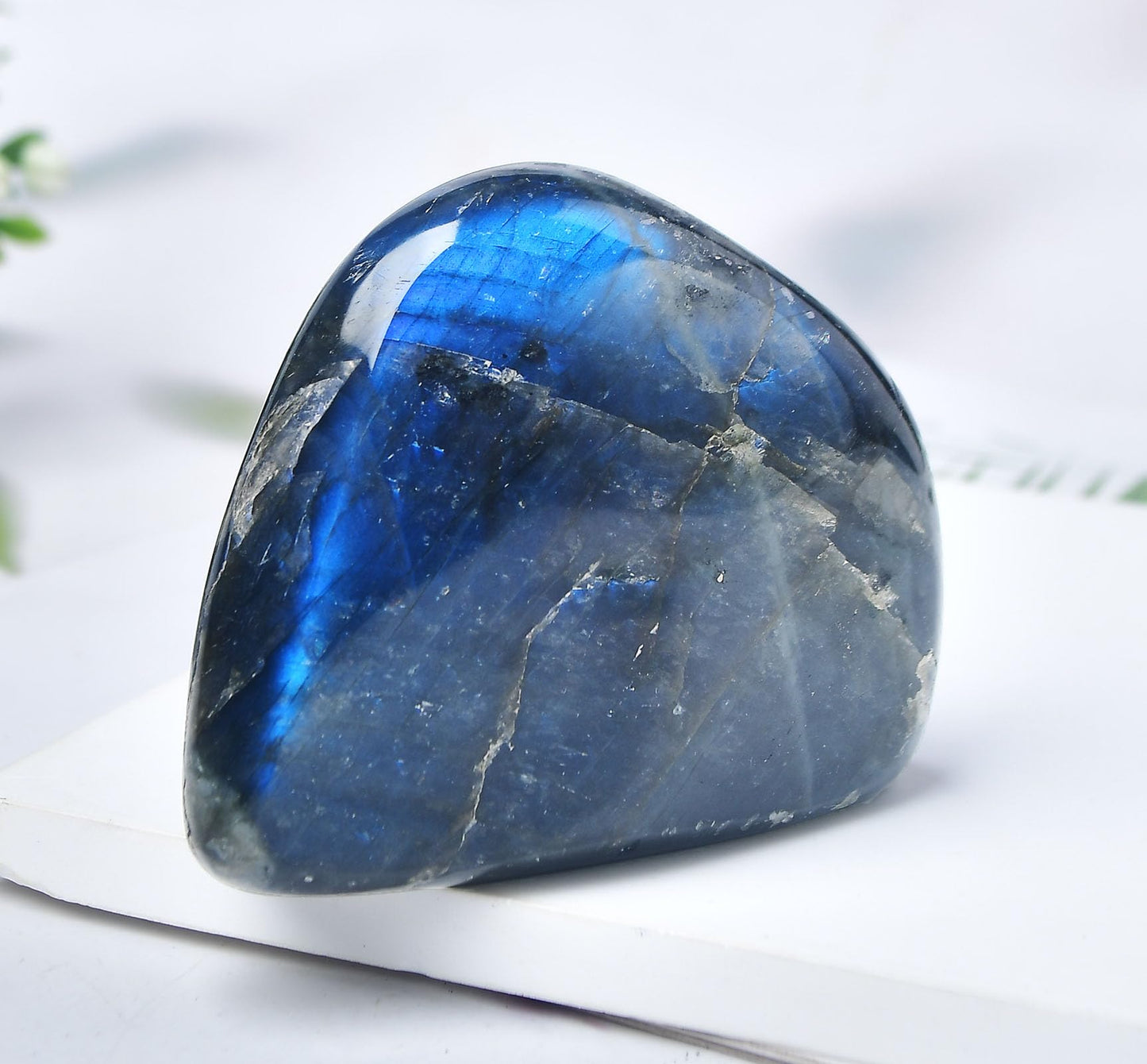 FZBHRO Large Labradorite Rock Polished Slab Block Healing Crystal Stone for Meditation Gift Home Decor 2.2-2.6 Pound