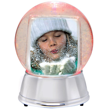 Neil Enterprises Inc. Large LED Light Up Photo Snow Globe w/Silver Base