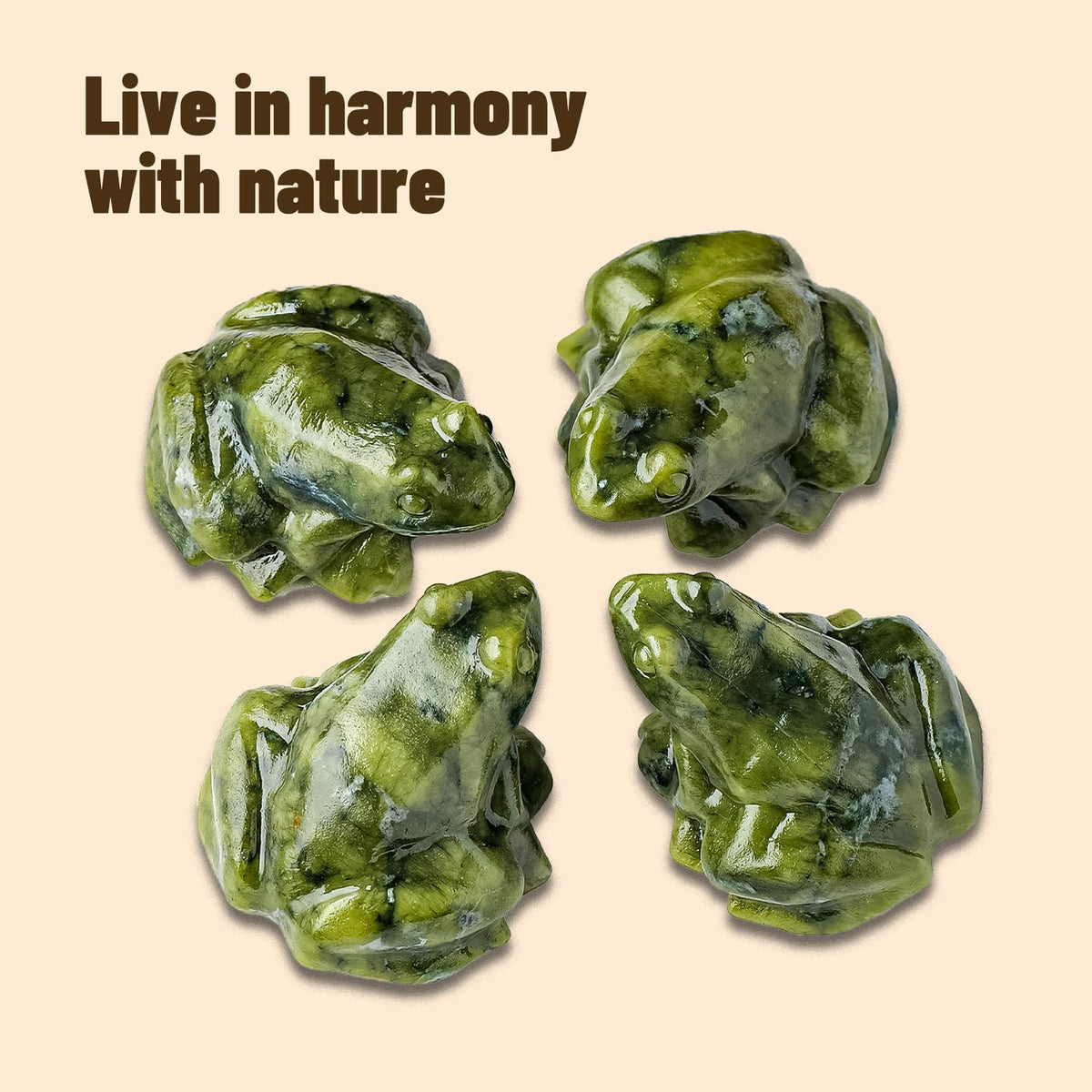 2 PCS Frog Natural Crystal Rough Stone Green Jade Frog Carving Piece Jade Frog Wealth-Attracting Ornament Crystal Handicraft Table Decoration Ornament (2-PCS)