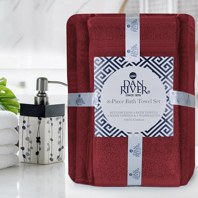 DAN RIVER 8 PC Luxury Bath Towels