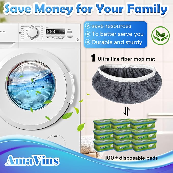 8 Pack Reusable Microfiber Mop Pads Compatible