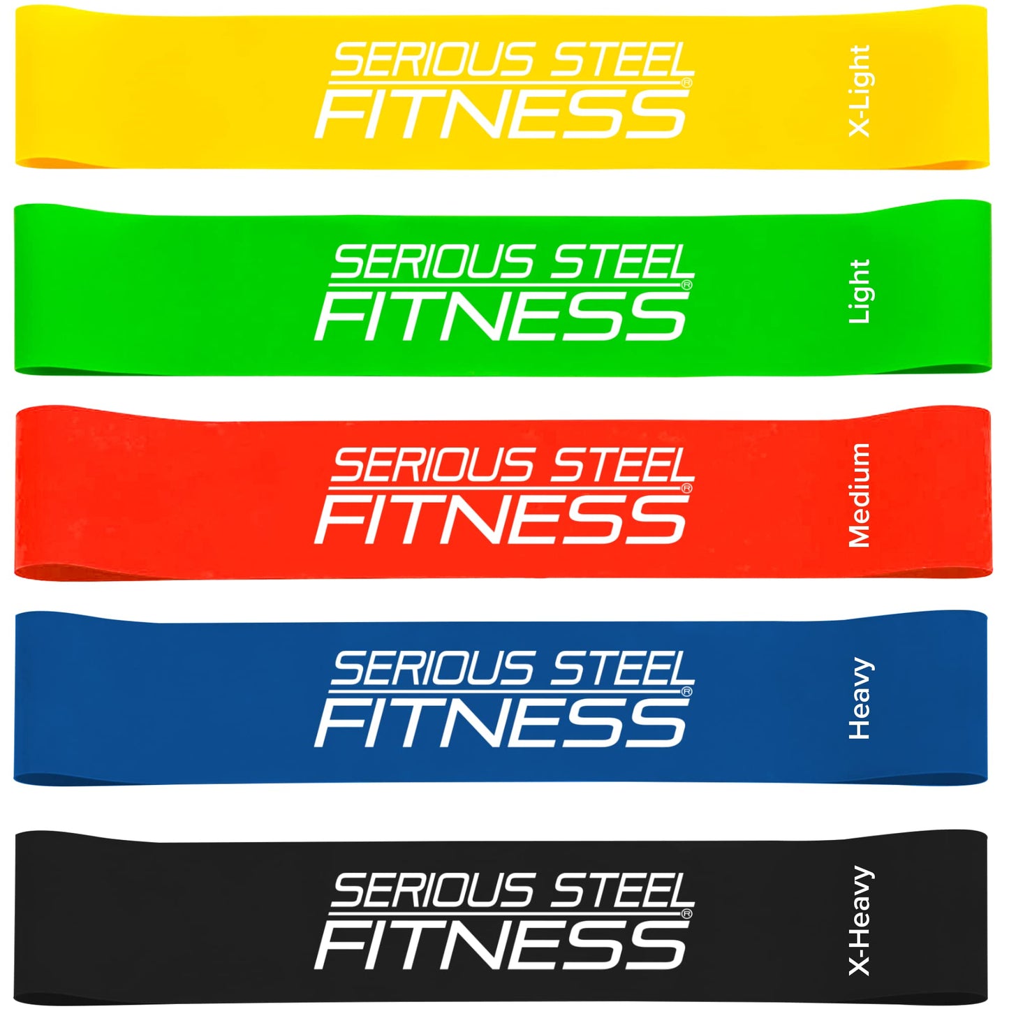 Serious Steel Fitness Mini Resistance Loop Bands | Rehab and Prehab Stretch Bands | 12" Exercise Workout Bands (Sets of 5 Pack and Sets of 10 Pack Trainer Options Available!)