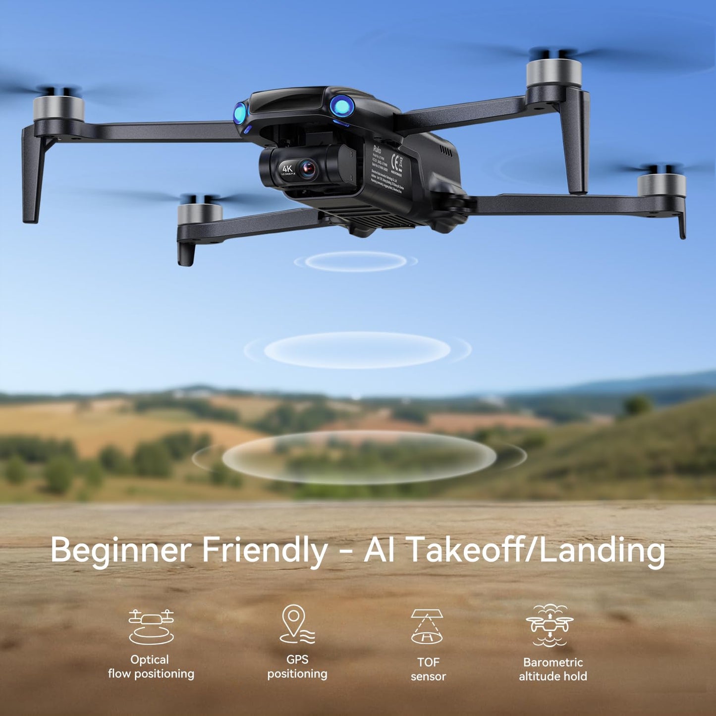 Ruko U11MINI 4K Drones with Camera for Adults 4K Video, 8K Photo, GPS Drone with 3-Axis Gimbal, Under 249g FAA Exempt Mini Quadcopter for Beginner, Auto Return (96-Min Flight)