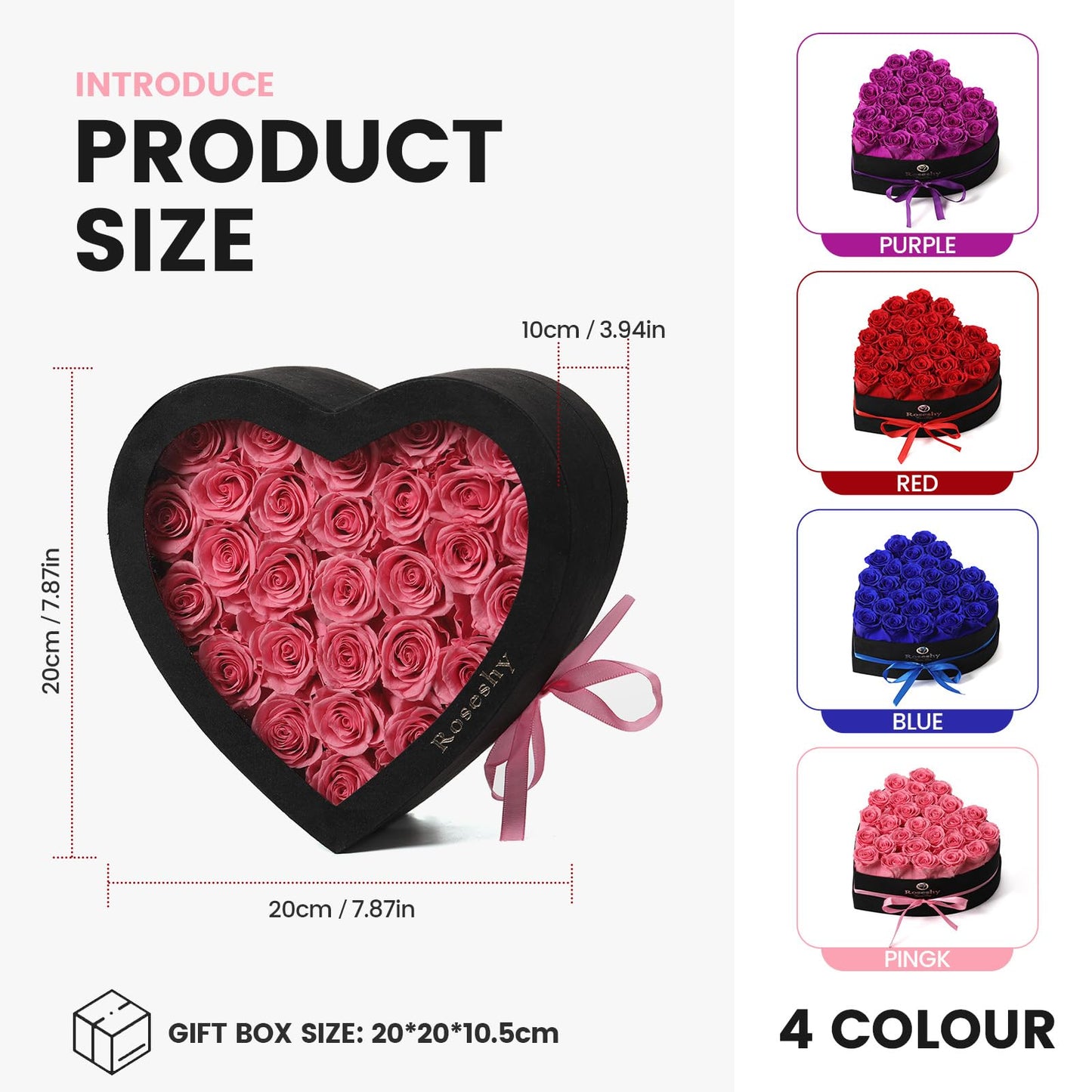 Valentines Day Flowers Roses Gifts for Her,16pcs Red Forever Preserved Roses in Heart Shape Gift Box,Valentines Day Delivery Prime Gifts-Roses Gifts for Women,Mom.