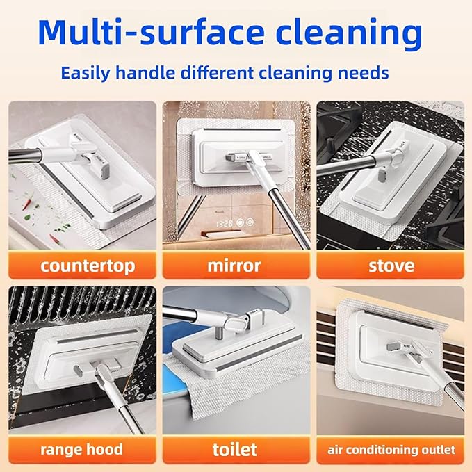 Clip on Mini Mop for Kitchen Counter & Floor – No Wash & Cloth Changing Lazy