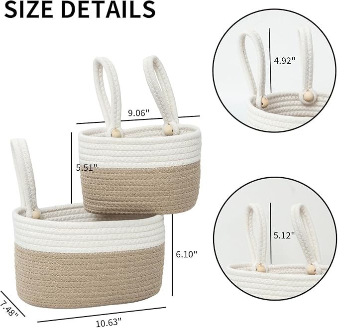 YAHUAN Cotton Hanging Basket for Organizing Hanging Wall Basket