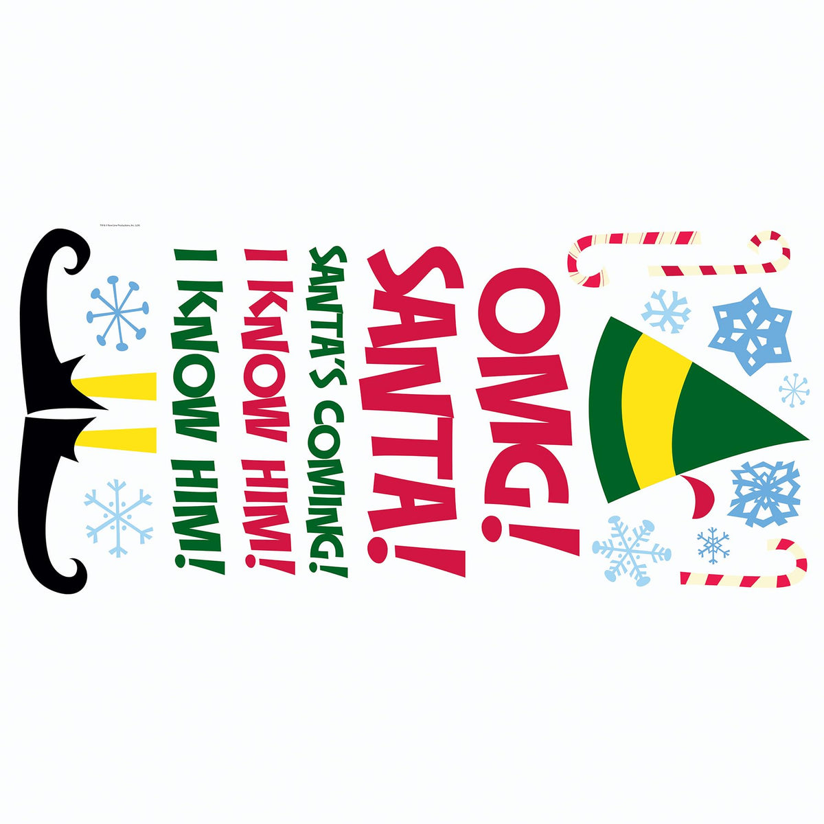 Buddy The Elf Santa I Know Him Peel and Stick Wall Quote Decals By RoomMates, RMDM5551
