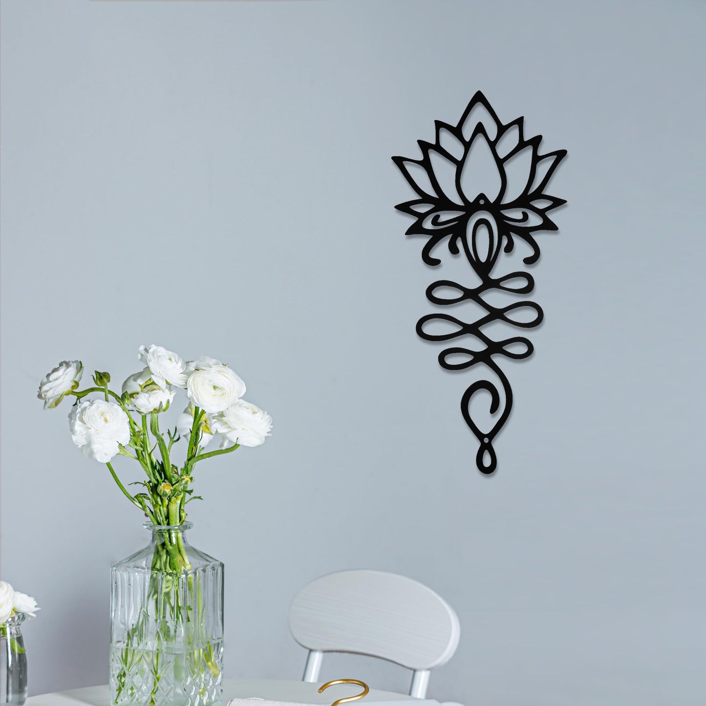Xedatric Lotus Flower Wall Decor – Black Metal Yoga Wall Art with Lotus Design, Spiritual Home Décor Sculpture for Meditation Spaces, Living Room, Bedroom, Office