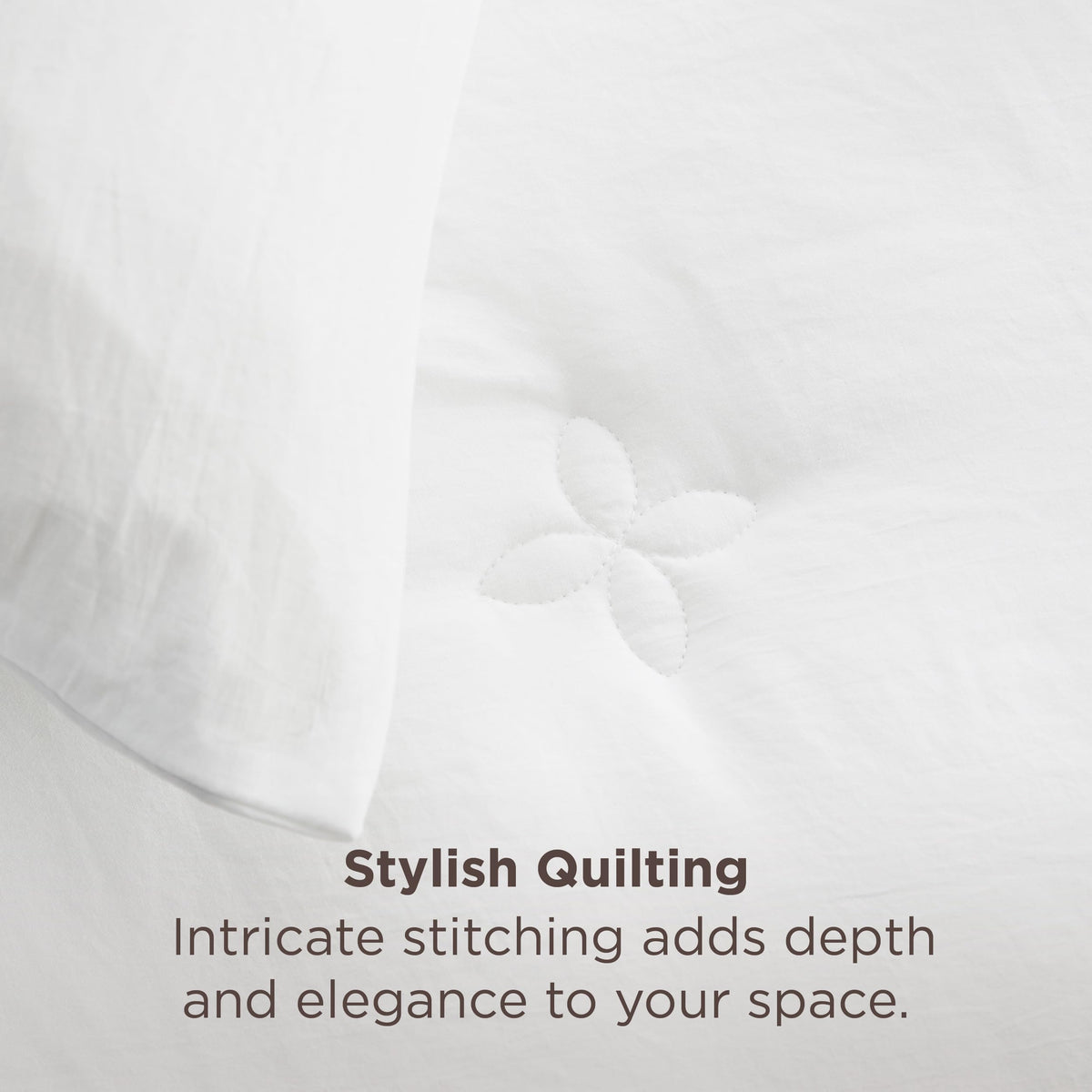 Bedsure Queen Comforter Set White, Soft Prewashed Queen Size Bedding, Quilted Comforter with Clover Design, Down Alternative Comforter for All Seasons, 3 Pieces Bed Set with 2 Pillow Shams
