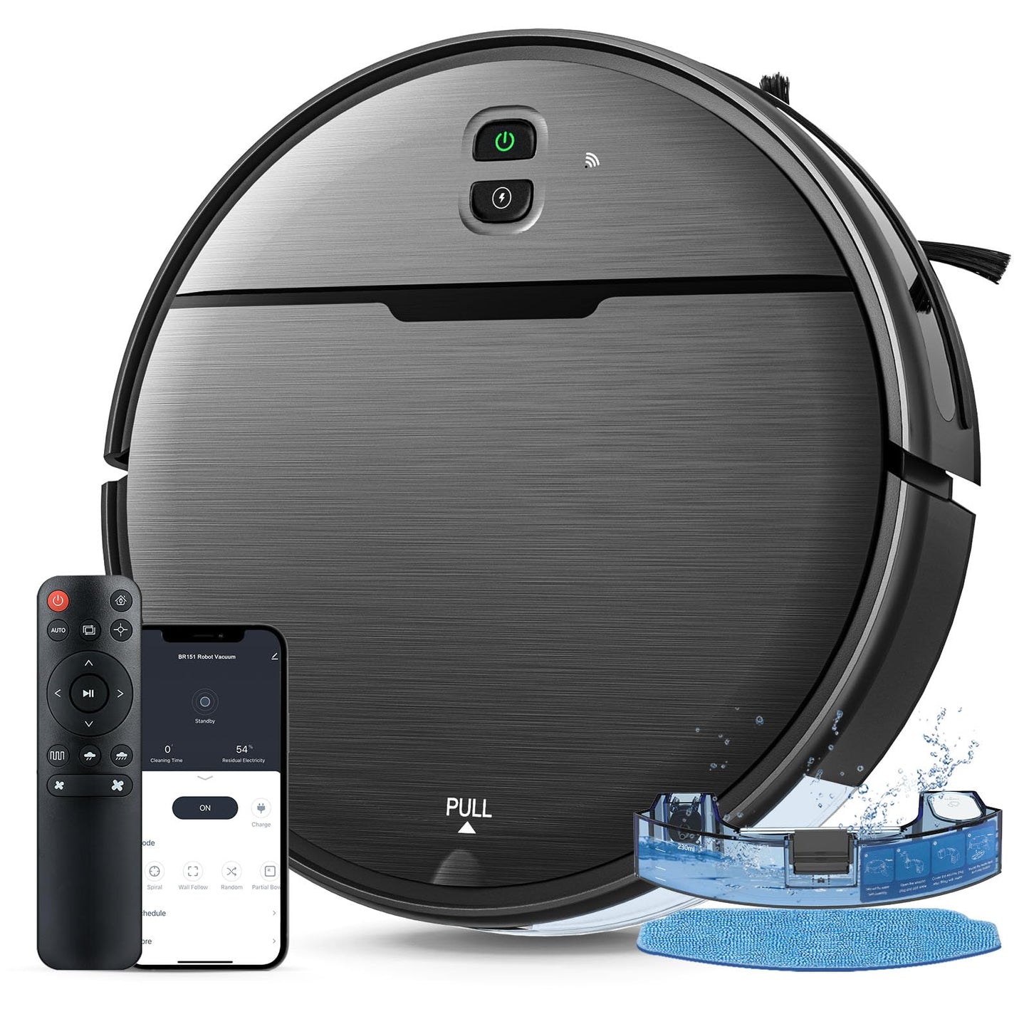 iMartine 2 in 1 Mopping and Vacuuming Robot, Robot Vacuum and Mop Combo Compatible with WiFi/App, Robotic Vacuum Cleaner Self-Charging, Slim, Ideal for Pet Family, Hard Floor, Hair, Low Pile Carpet