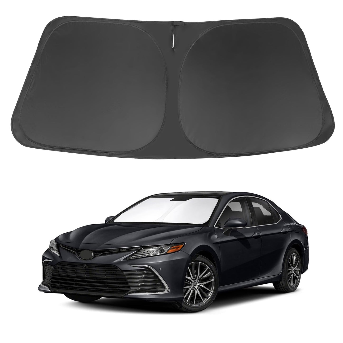 Windshield Sun Shade Custom Fit 2018-2024 Toyota Camry LE XLE Hybrid SE XSE Sedan Accessories Front Foldable Window Sunshade