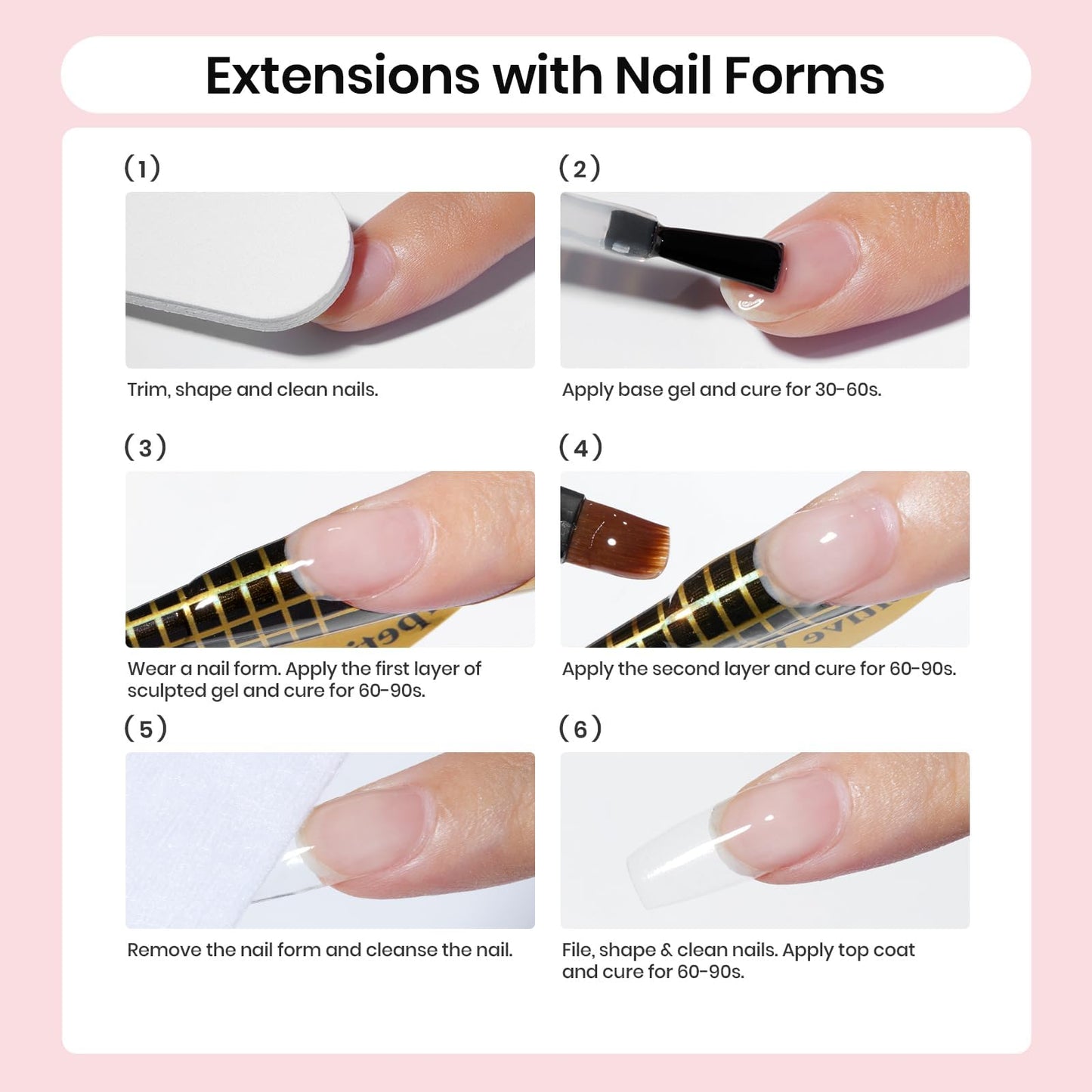 Beetles Builder Gel for Nails-3 Colors 9 in 1 Nail Extension Sculpting Building Clear Nude Pink Hard Gel Kit with Base Top Coat for Pros Women,UV & LED Lamp Cured Needed