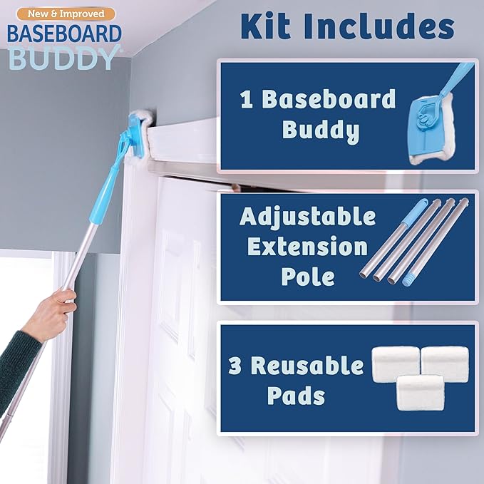 Baseboard Buddy | Lightweight Home Cleaning Essential, Moldings & Walls