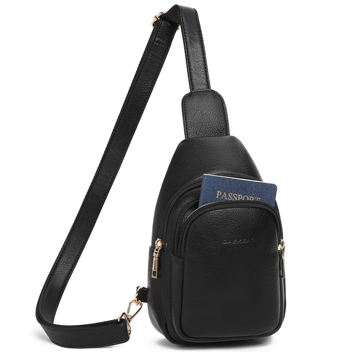 GAEKEAO Sling Bag for Women Small Cross Body Fanny Packs Trendy Chest Bag for Travel, Vegan Leather with Adjustable Strap