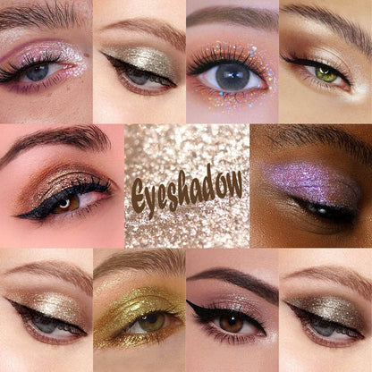 10Pcs Colorful Liquid Glitter Eyeshadow & Eyeliner Sticks Kit – Korean Shimmer Metallic Eye Makeup, Quick-Drying & Waterproof, Vegan & Cruelty-Free, Silver Brown Pink Gold Sparkle sombras de ojos