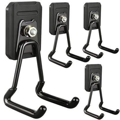 UNUSFIRE Heavy Duty Magnetic Hook, Large Utility Storage Magnetic Garage Hooks, Strong Magnet Hooks for Hanging Power Tool Hose Drill Metal Cart in Garden Workshop Kitchen (4Pack)