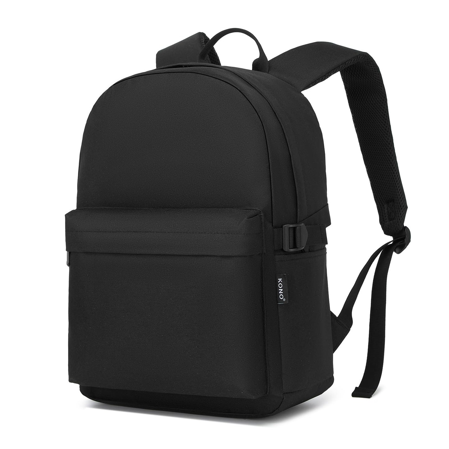 Kono School Backpack Casual Daypack School Bags for Girls Boys Bookbag Lightweight Travel Rucksack Work Bag for Men Women (Black)