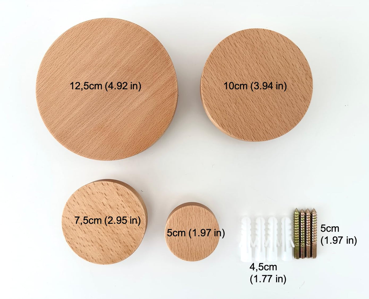 anaan Bubble Wood Wall Hooks Modern Decorative Coat Hooks for Wall Set of 4