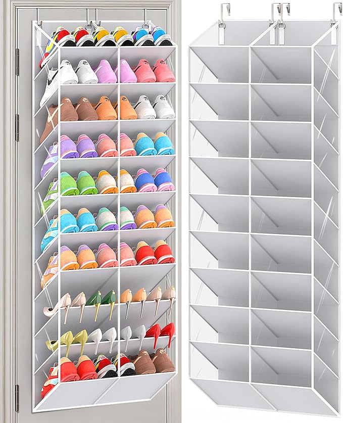 20-30 Pairs Over the Door Shoe Organizer, 10-Tier Door Shoes Rack, Handing