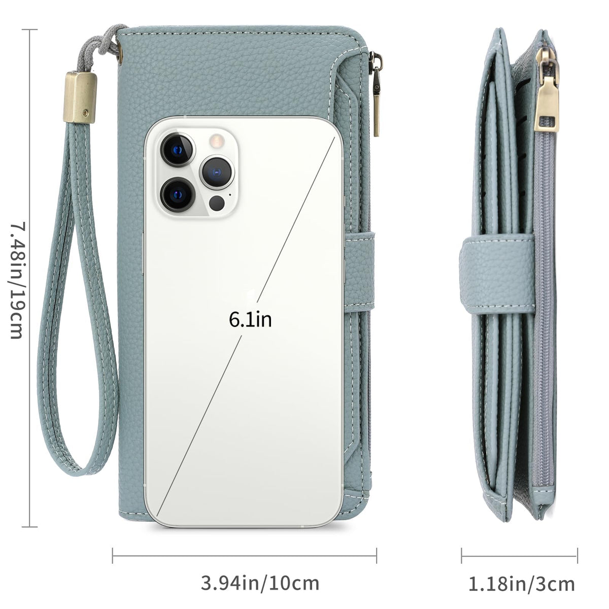 GAEKEAO Women Wallet RFID Blocking Leather Bifold Compact Card Holder Ladies Travel Wallet Purse, Large Capacity Wristlet