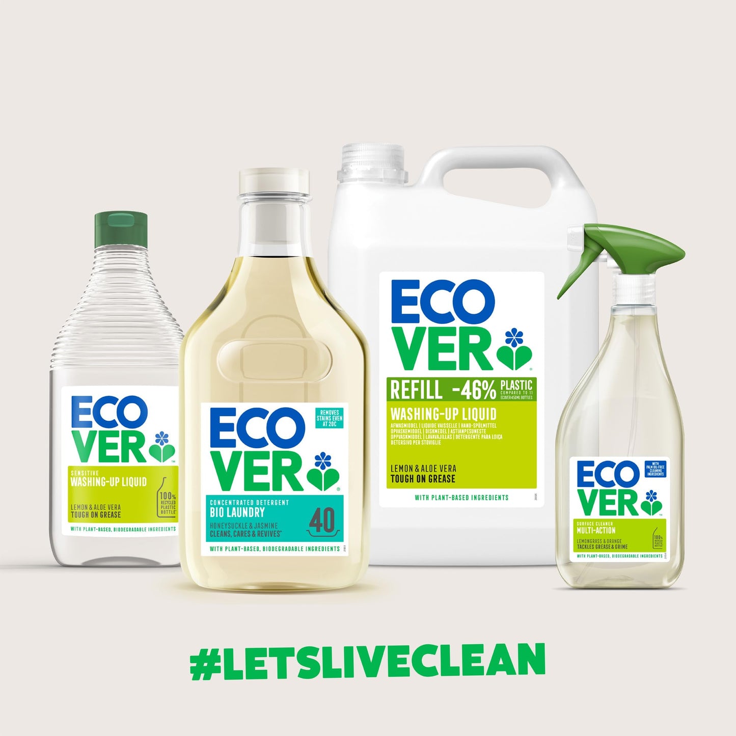 Ecover Concentrated Non-Bio, Laundry Detergent Refill, Laundry Washing Liquid, Lavender and Sandalwood, 142 Washes, 5L