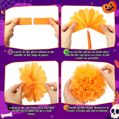 Retisee 18 Pcs Halloween Paper Lanterns Halloween Hanging Decorations Hanging Paper Lanterns with Witch Hat for Festival Indoor Outdoor Spooky Home Decor Party Supplies Props