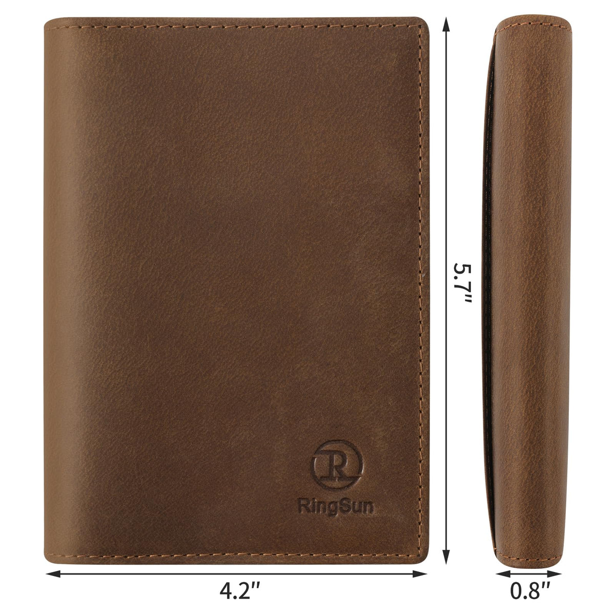 Ringsun Leather Passport Cover for Men Women, RFID Passport Wallet Case Travel Passport Holder for Family