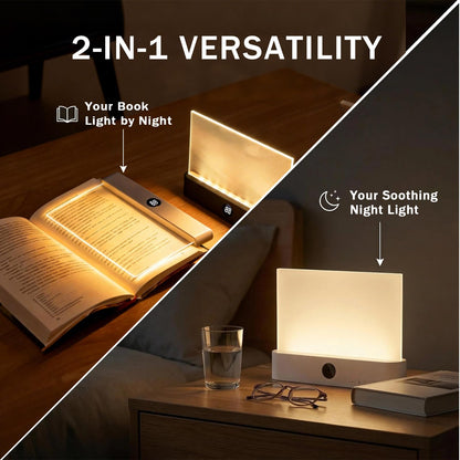 Book Lights for Reading at Night LED Rechargeable Lamp for Full Page Books in Bed Portable Flat Panel Bookmark Light Lovers Gifts Booklights Luz Para Leer Libros De Noche Lámpara En La Cama (Pink)