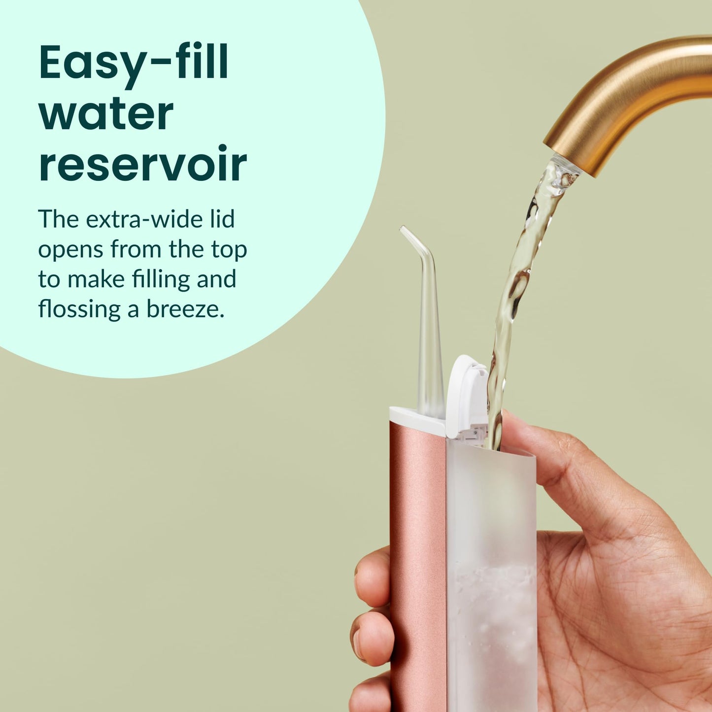 quip Water Flosser with Replacement Tip - Cordless Water Flosser with Adjustable Pressure - Teeth Cleaner Pick with 360 Degree Rotating Replaceable Tip - Midnight Blue