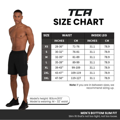 TCA Elite Tech Mens Running Shorts with Zip Pockets, Gym Shorts Men Training Sports Short with Phone Pocket Black - Black Stealth, M