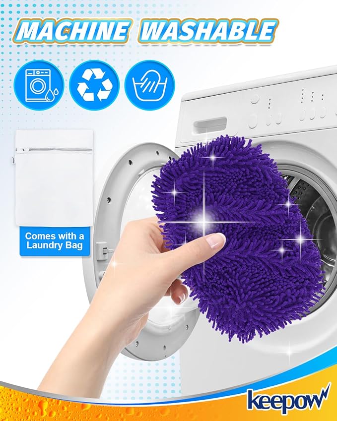 8Pcs Reusable Microfiber Mop Pads Compatible