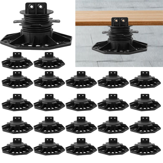 YMSZGBZG 24 Pack Adjustable Deck Support Pedestal, 1-3/16'' to 2-3/4'' Height, Deck Foundation Support Base