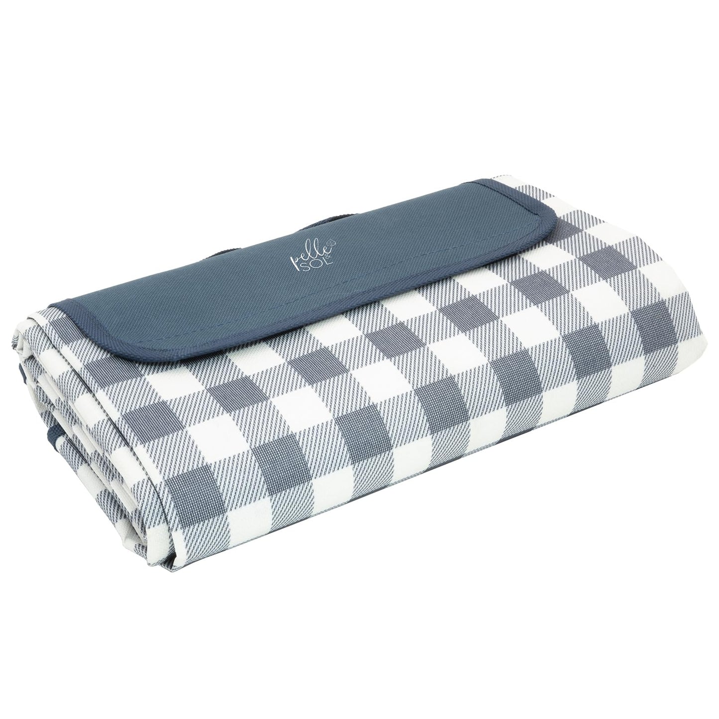 Pelle & Sol Picnic Blanket Waterproof, 200x140CM Foldable Picnic Mat - Outdoor Beach Blanket - Slip Resistant w/Carrying Handle - Sandproof & Washable Beach Mat for Garden, Hiking, Camping
