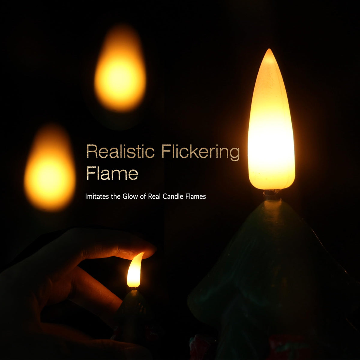 Sttokilly 4Pcs Christmas Tree Flameless Candles with Remote and Timer,LED Candles Battery Operated,Real Wax Window Candlesticks with Flickering 3D Flame for Christmas Decoration