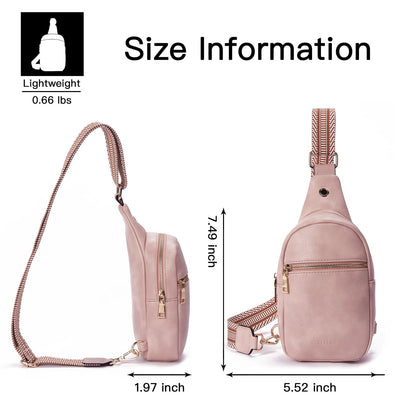 Telena Small Sling Bag for Women Leather Crossbody Fanny Packs Chest Bag for Women