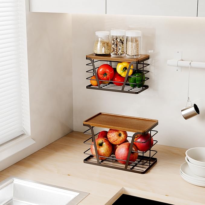 2 Pack Stackable Kitchen Organization, Counter Organizers and Pantry